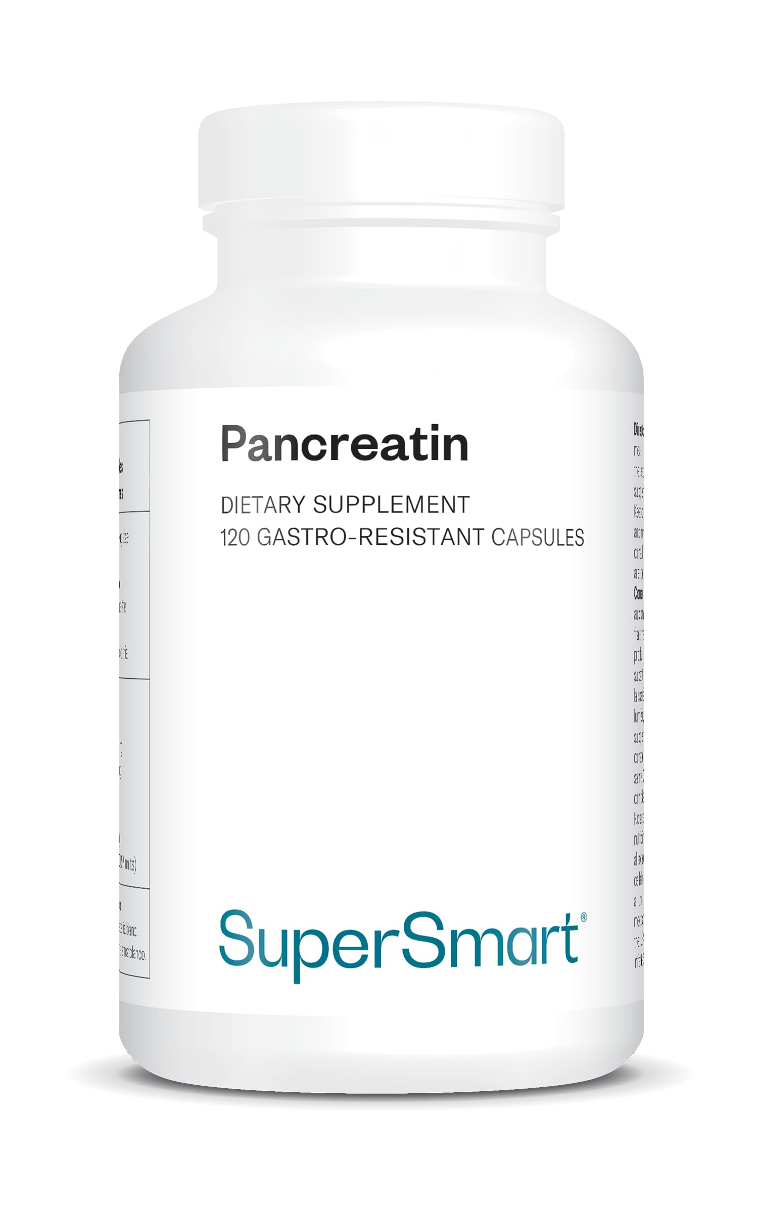 Supersmart - Pancreatin Supplement - Contain Synergistic Digestive Enzimes - Fully Supports Digestion and Improves the Body's Absorption of Nutrients | Non-GMO & Gluten Free - 120 DR Capsules