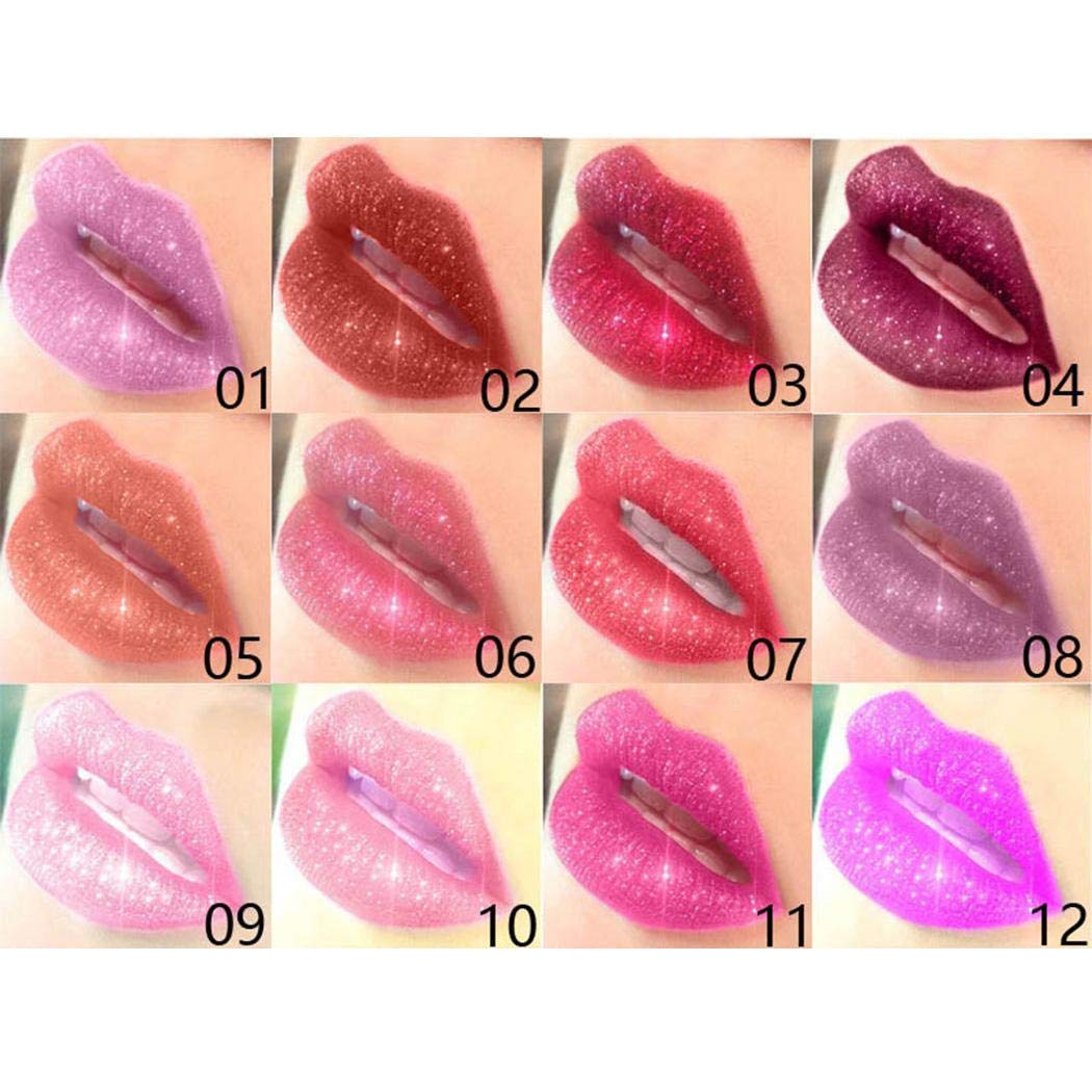 Xixou Shimmer Lip Gloss Metal Lipstick Primers Waterproof Moisturizing Liquid Lipstick Long Lasting Glitter Lip Tints