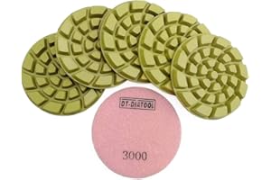 DT-DIATOOL Diamond Floor Polishing Pads Resin Bond Terrazzo Floor Diameter 4 Inch Grit 3000 Pack of 6