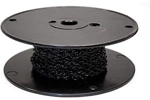 DELPHI GLASS 18 Gauge Black Jack Chain - 50 Ft. Roll