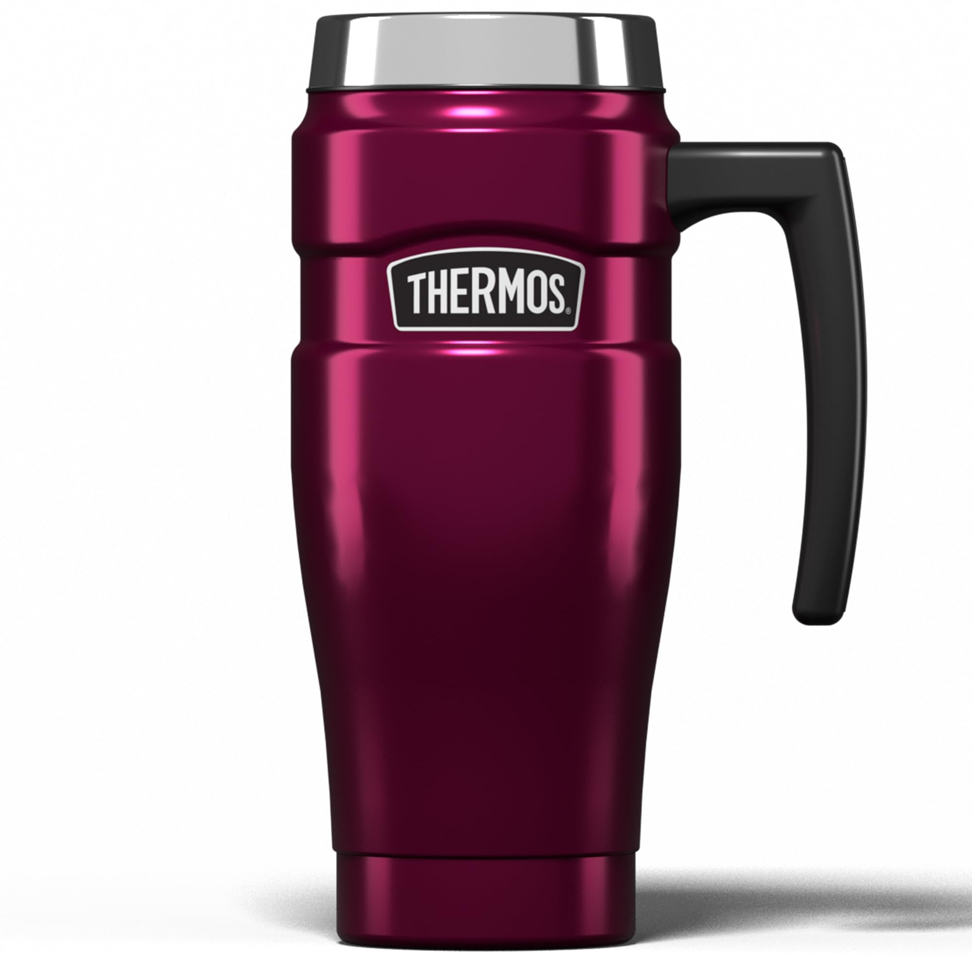 Thermos Stainless King Raspberry Travel Mug (470ml), Reusable Insulated Stainless Steel Coffee Cup for Hot or Cold Drinks, Vacuum Sealed Water Flask with a Leak-Proof Lid, 7hr Hot/18hr