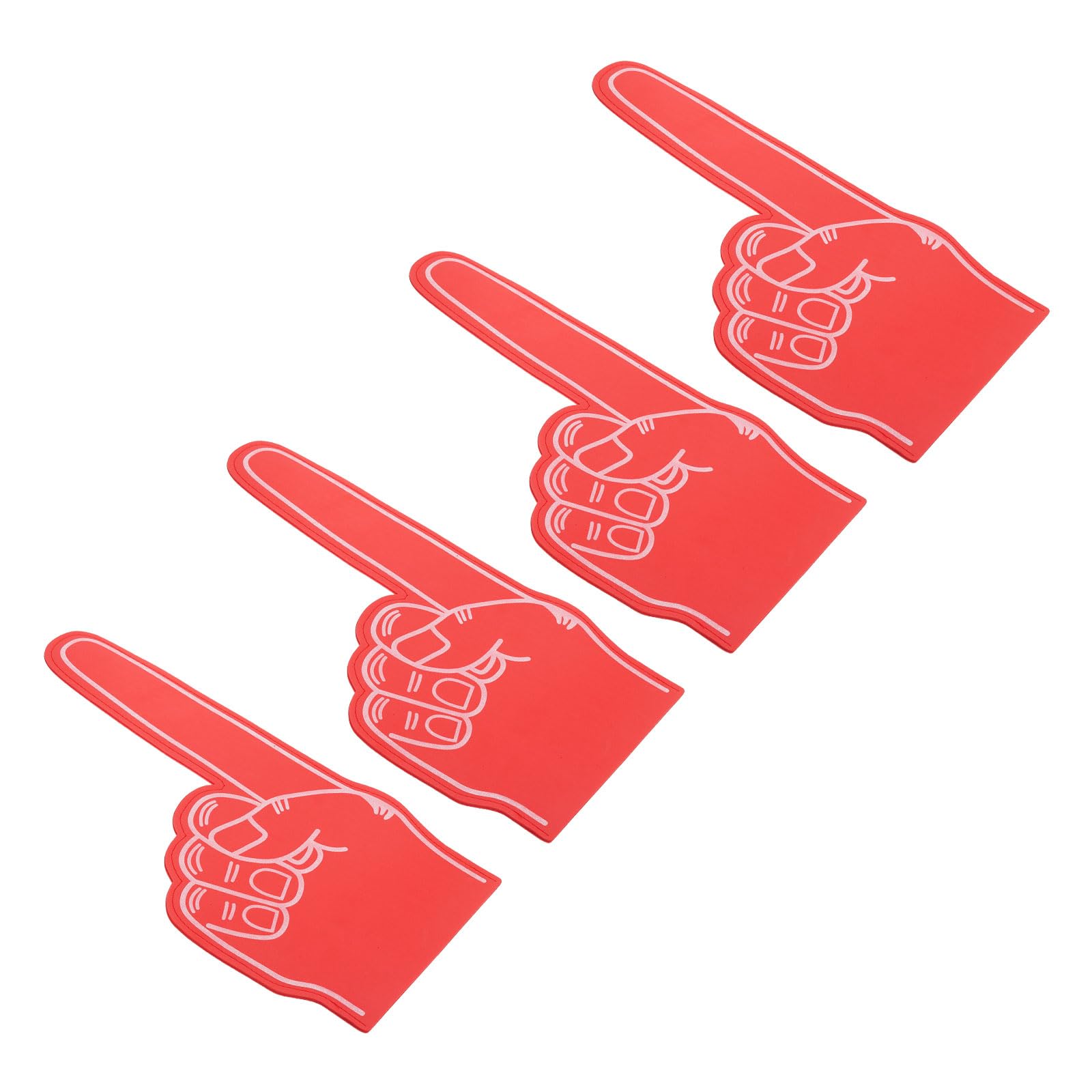 PATIKIL Giant Foam Finger 18 Inch, 4 Pcs Number 1 Foam Hand EVA Foam Finger Cheerleading for Sports Events Baseball Basketball Soccer Games, Red