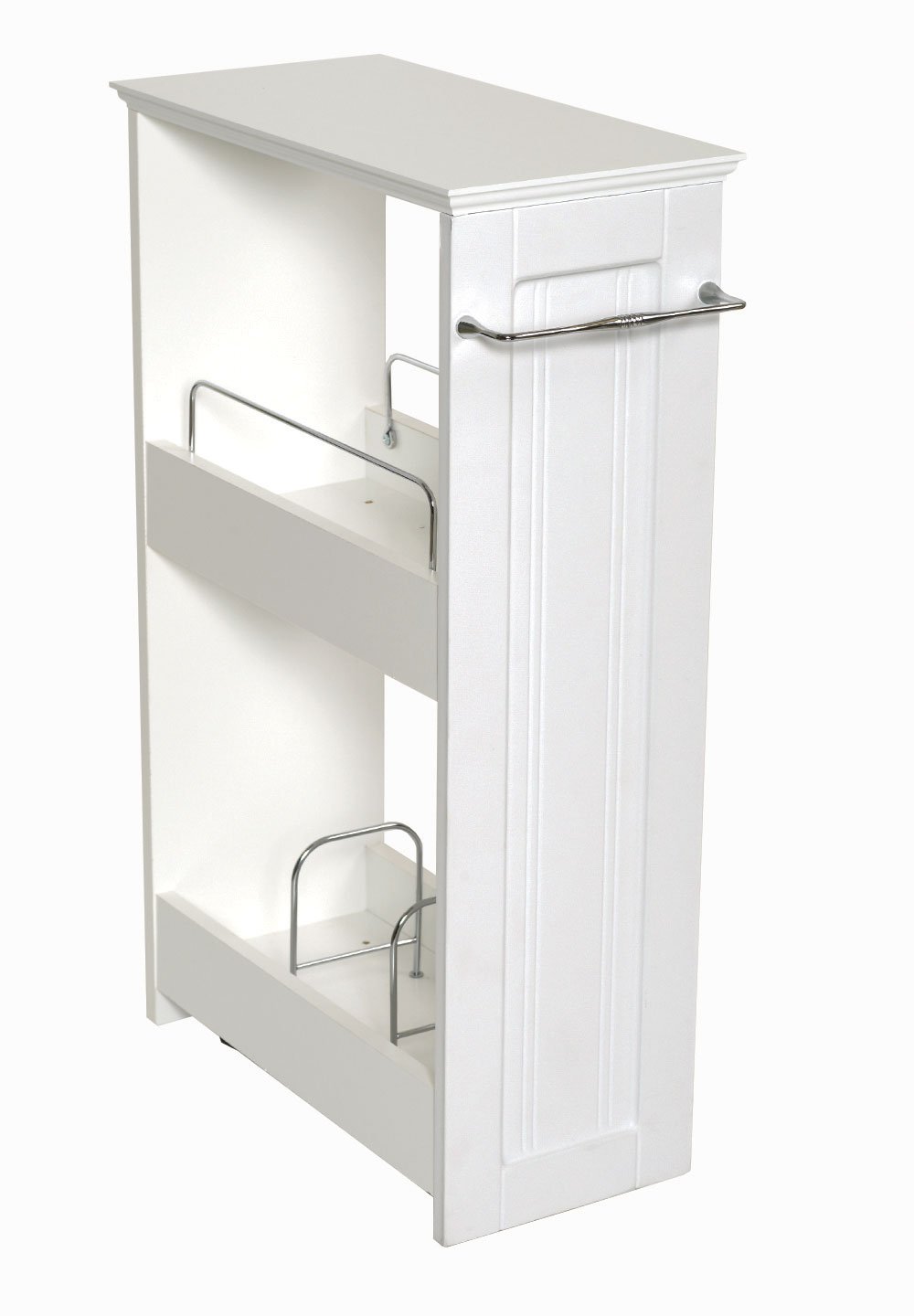 Zenna Home 9227Wwbb Slimline Rolling Storage Shelf White 13 618CXnlujmL