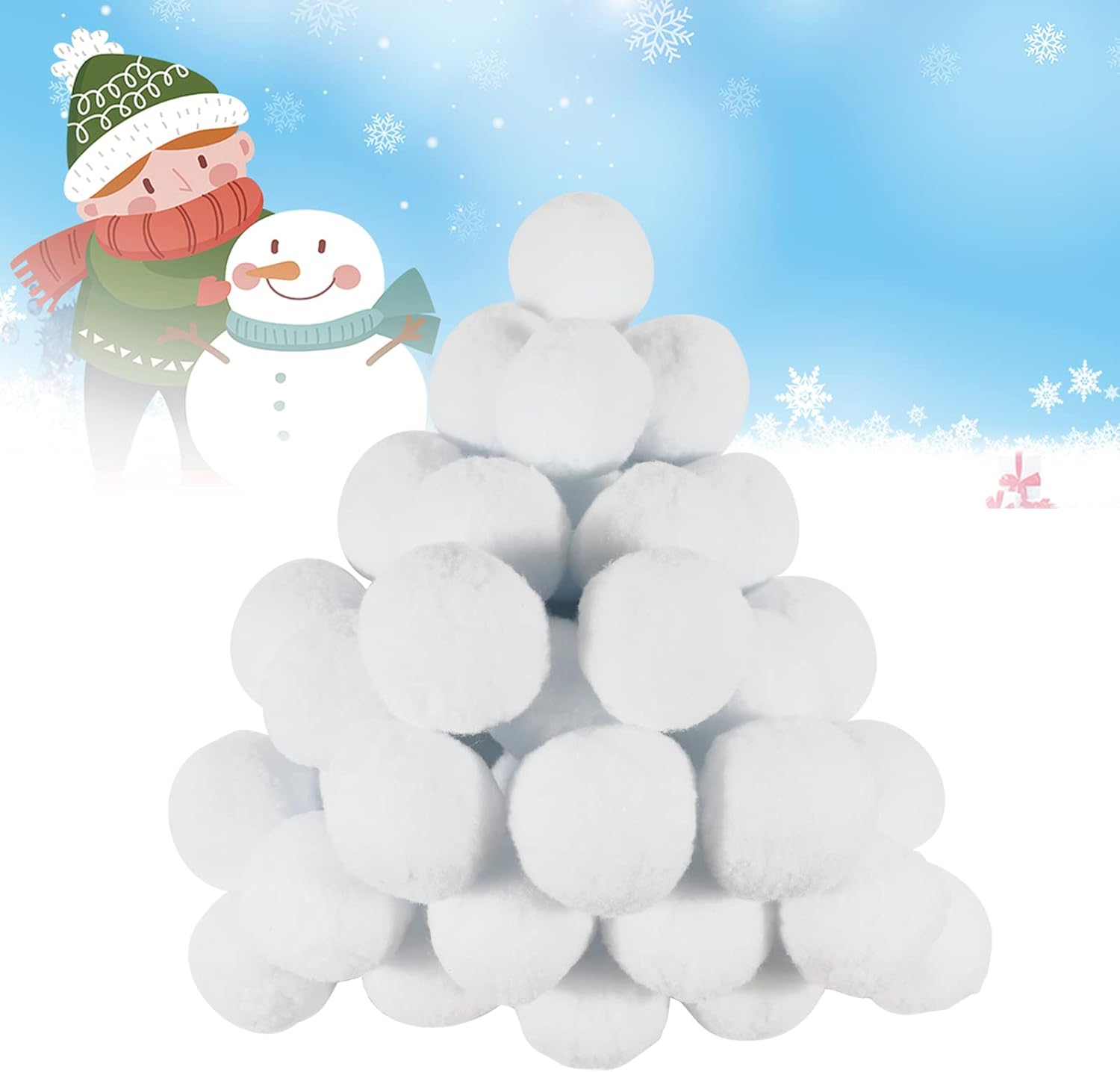 Artificial Snow - CHAOMIC 40 Packs Snowballs for Kids Indoor,Fake Snowballs Artificial Snowballs Winter Xmas Decoration Indoor Plush Snowballs for Kids(40PCS)