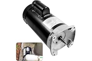LEAPTREND B2854 Electric Motor 56Y Frame, 115/230V, 3450 RPM, 1.5HP, 8.0/16.0 Amps, 1.1 Service Factor, 1-1/2 HP Square Flange Pool Motor, Square Pool and Spa Pump Motor for A.O. Smith for Century