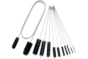 Flexible Drain Brush Straw Cleaner Set, Nylon Cleaner Double Ended Elastic Hose 65 inch and 10 PCS Extra Long Pipe Cleaner 10