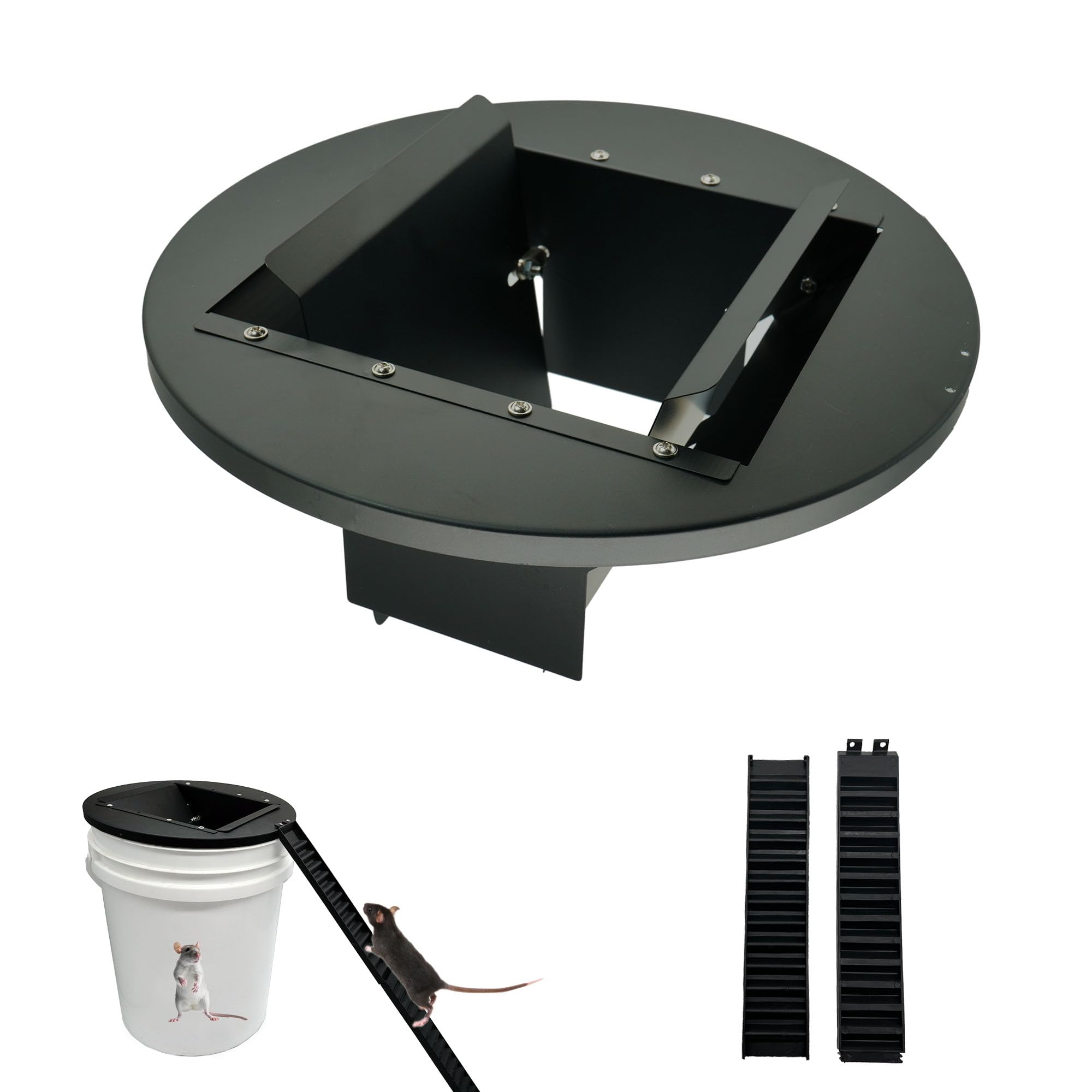 Photo 1 of Bucket Lid Mouse Trap Metal 5 Gallon Bucket lid,Strong Metal Material That Cannot be Bitten, auto Reset, Repeat Catch, Indoor Outdoor, Reusable 5 Gallon Bucket Lid, (1Pack)