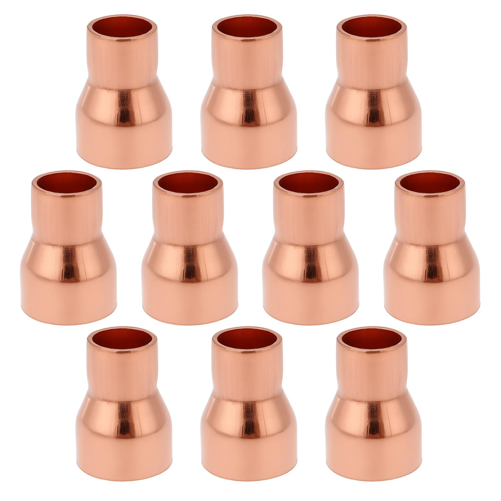 Create idea 10Pcs Copper Reducer Solder Connection 15mm to 10mm for Plumbing Reducing Straight Connector Pressure Fitting Pipe Tube Connector Adapter