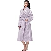 Yurhap Premium Robes for Women - Super Soft Cozy Fleece Womens Robe Plush Long Bathrobe