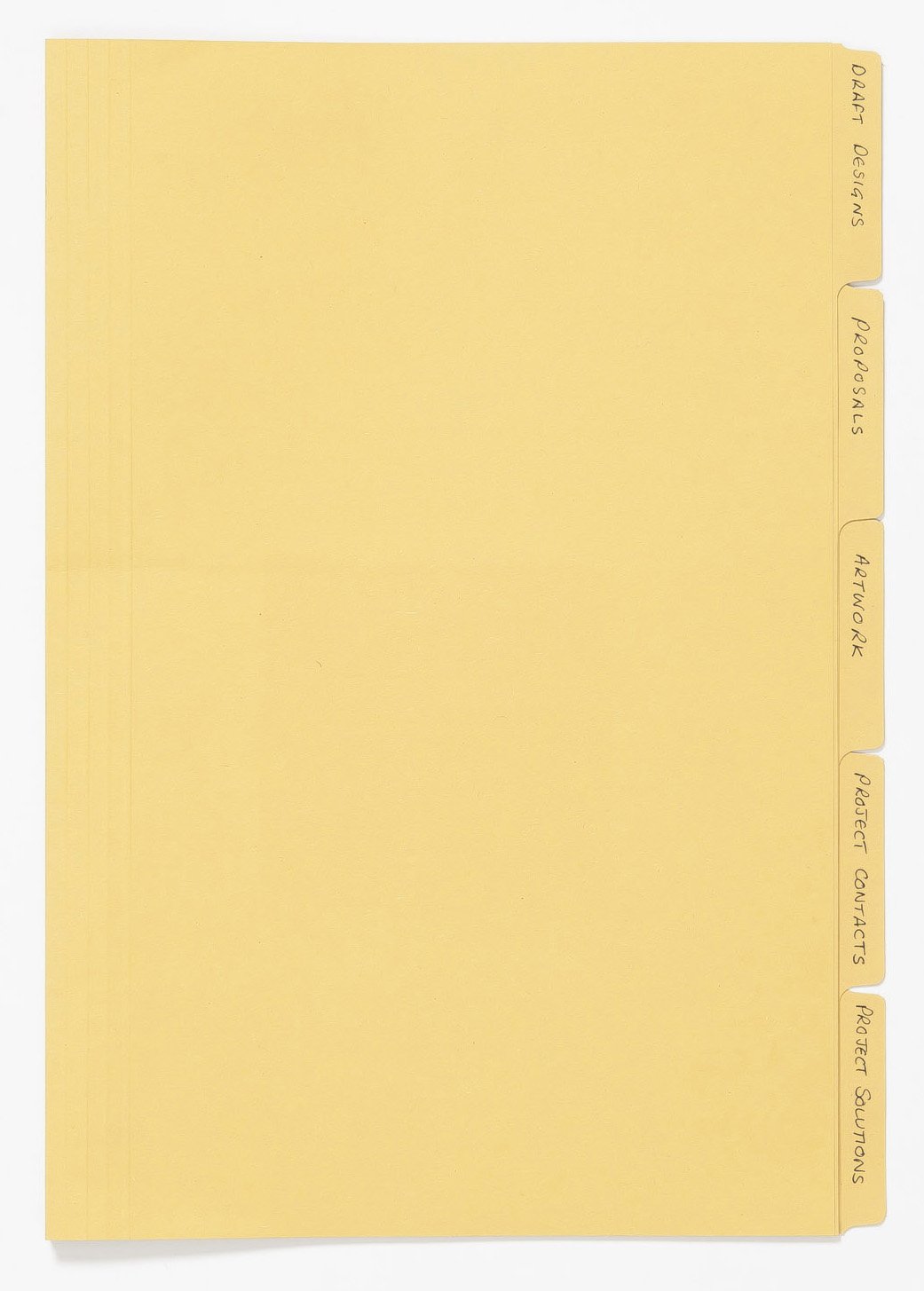Exacompta - Ref FT170-YLWZ - Guildhall - Tabbed Folders, 345x240mm, 170gsm Lightweight Premium Manilla, A4 & Foolscap Documents, Tabs for Use With Suspension Folders - Yellow, Pack of 100