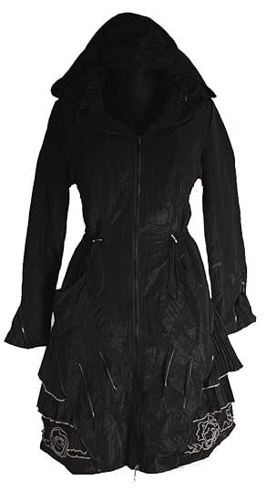 Damen Lagenlook warm GEFÜTTERT Kapuze Übergangsmantel Mantel Swinger Ballon Trench Coat 38 40 42 44 46 S M L XL Schwarz Überg