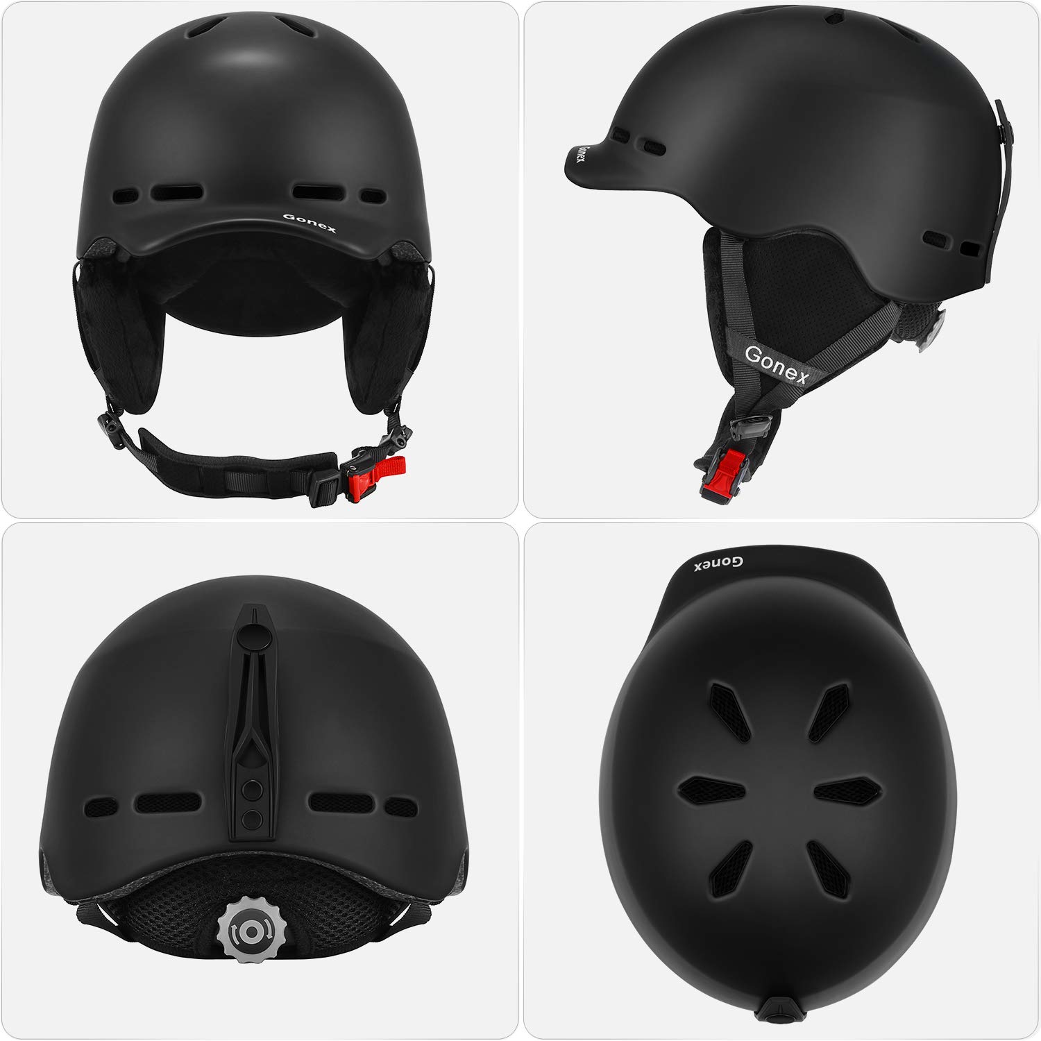 gonex snowboard helmet Bag with Wheels mold shell construction fuses a lightweight polycarbonate shell with an EPS liner for a low Signature "Great Wave" Helmet |