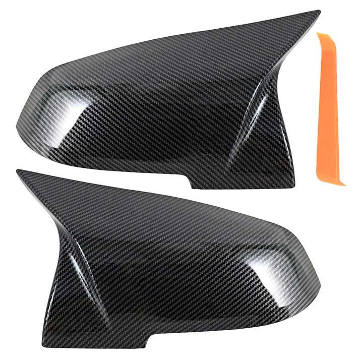Photo 1 of Door Rearview Mirror Cover Cap Carbon Fiber Replacement for BMW F20 F22 F30 F31 F32 F33 F36 F87 M2 X1 E84 328330i 335i 428i 435i - 2PCS (Carbon Fiber)