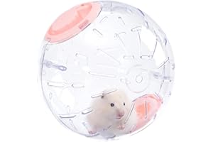 JOUSONTY 7.9 Inch Hamster Ball, Running Ball Toy, Transparent, Breathable, Promote Exercise Health, Reduce Stress, Easy to Clean, Hamster Accessory, for Syrian Dwarf Hamster, Gerbils, Mice, Small Pets, Pink