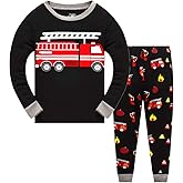 Popshion Boys Pajamas 100% Cotton Planet Pjs Toddler 2 Piece Sleepwear Kids Clothes Set Size 3t -10t