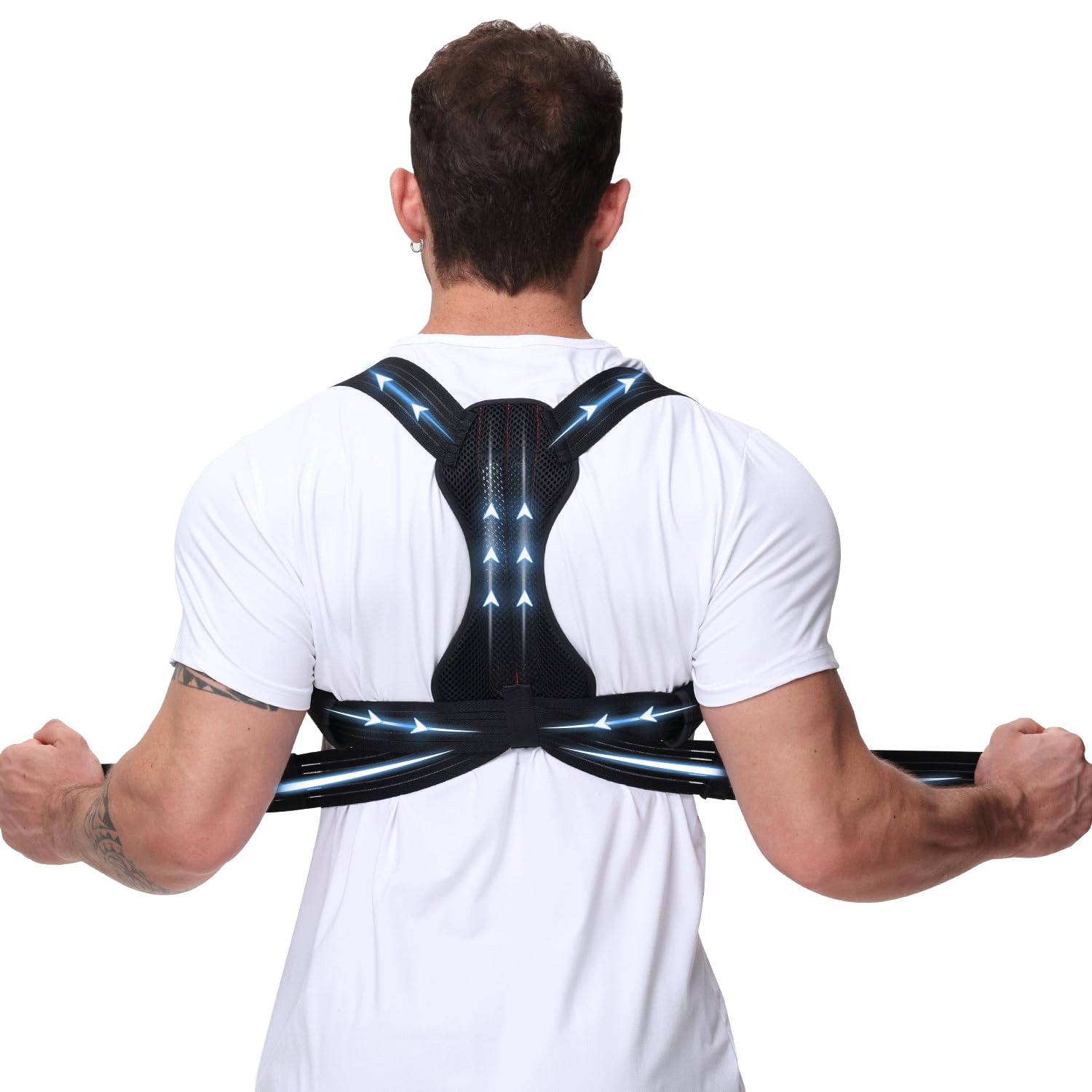 Photo 1 of Luckela Posture Corrector for Men and Women, Adjustable Back Brace for Back, Neck and Shoulder Pain Relief, Back Support for Posture Improving Scoliosis, Hunchback, Hump, Thoracic, Spine Corrector (Medium)