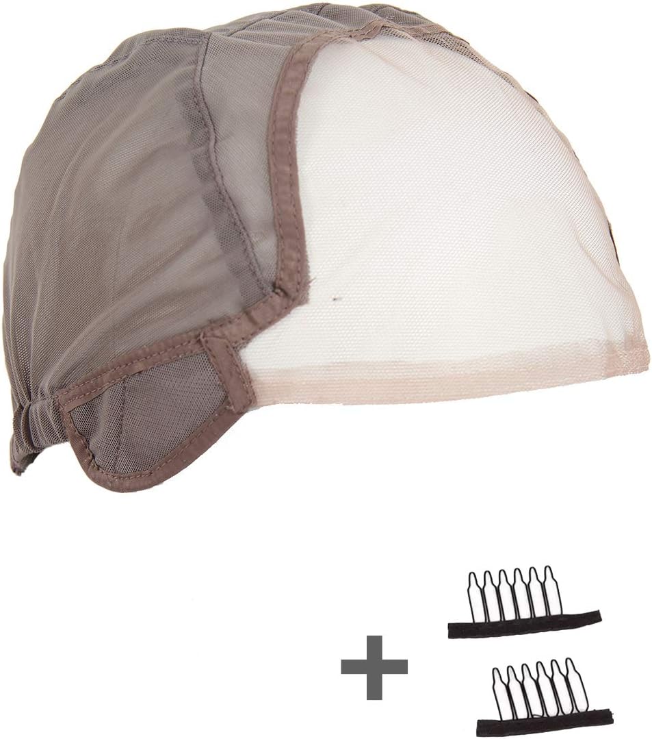 TANYAWIGS Medium Brown Glueless Wig Cap for Making Wigs With Adjustable Strap And Spare Combs Easy DIY Swiss Lace Perfect Fit