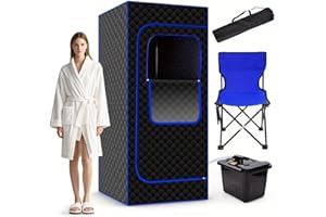 MOKARO Portable Sauna for Home with 4L 1400W high-Power Sauna Box, Larger Sauna Tent, Sauna Chair, Enjoy The Benefits of steam Sauna in Home SPA Anywhere Gym, Garage, Bathroom 2.8’ x 2.8’ x 5.8’