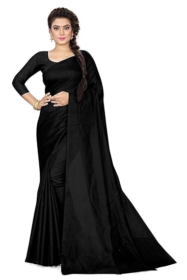 Women's Tassar Silk & Georgette Saree With Unstitched Blouse piece