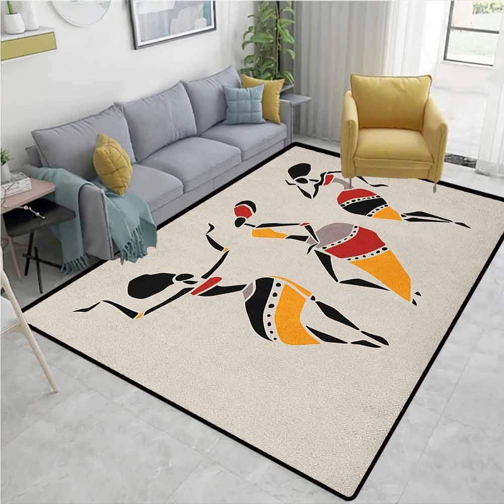 Pet Rug Woman Dancers Silhouette Set Native Dresses Party Carnival Tradition Machine Washable Multicolor