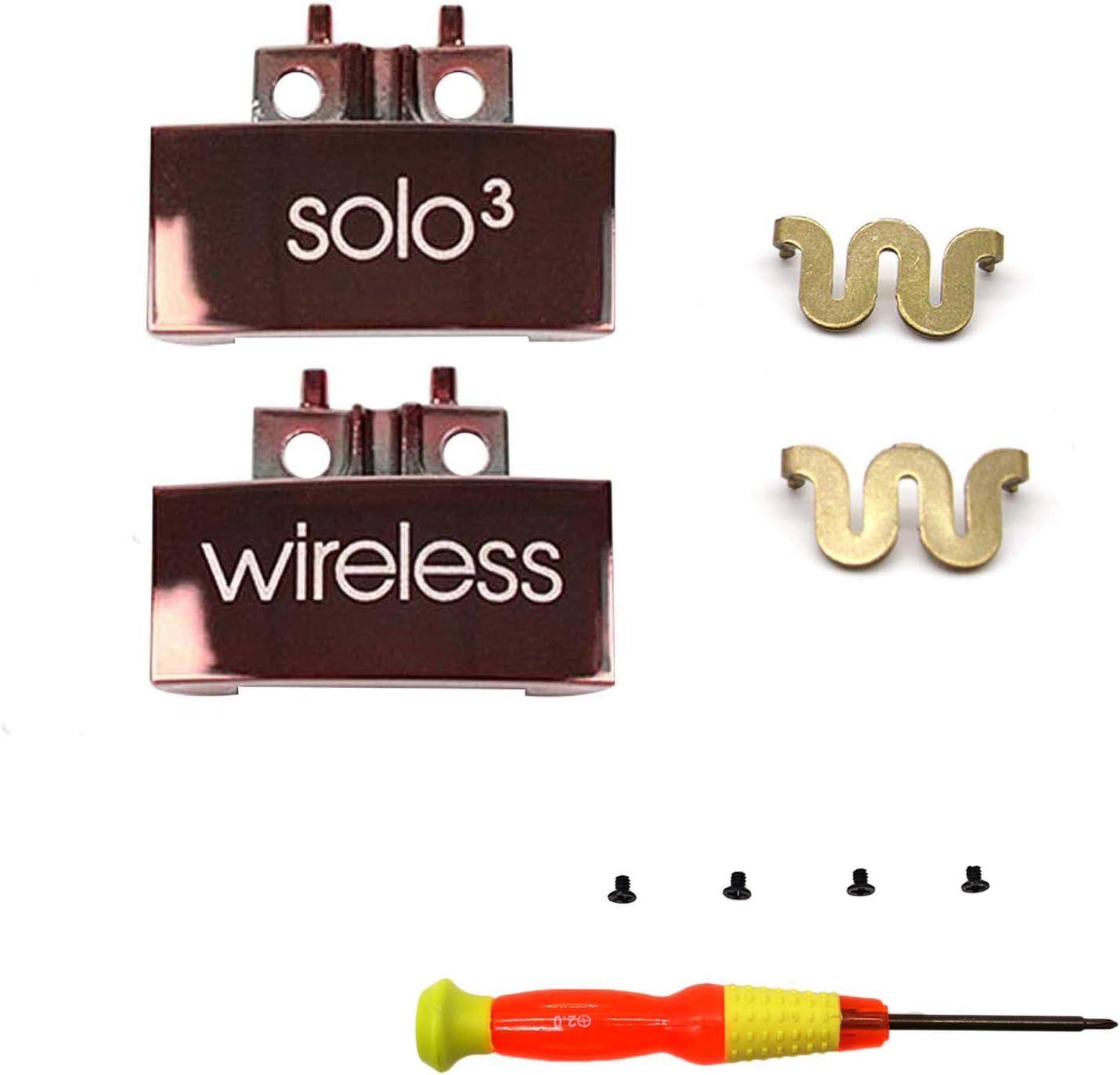Replacement Headband Hinge Clip Cover + Pin Repair Parts Kits Set Accessories Compatible with Solo3 Wireless Solo2 Wireless Over-Ear Headphones (Rose Gold)