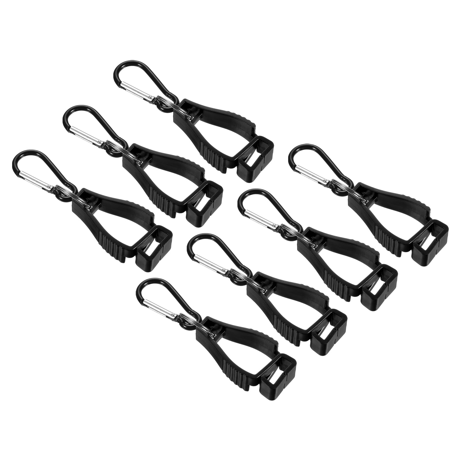 PATIKIL 7 Pack Glove Clips, Black, 5 inches, Work Gloves Grabber Helmet Hanger