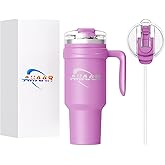 AiiAAR 40 oz Tumbler with Handle and Straw | FlowState 3-Position Lid | Vacuum Insulated Stainless Steel Travel Mug | Keeps Drinks Hot or Cold | Leak-Resistant | Cupholder Friendly | BPA-Free