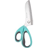Westcott Titanium-Bonded Soft Handle Kitchen Pizza Scissors with Detachable Handles, Teal - 9-Inch Kitchen Shears for Cutting Pizza, Prepping Vegetables, and More