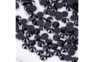 KDKYY 1000 Pieces SS20 5mm Flatback Rhinestones Clear Glass Round Gems Crystals for Nail Art DIY Crafts Clothes Shoes Bags （Black）