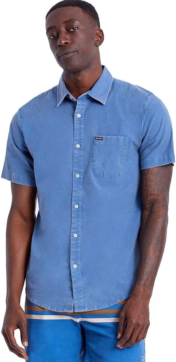 BRIXTON Men's Charter Oxford S/S WVN Button Down Shirt: Amazon.co.uk: Clothing