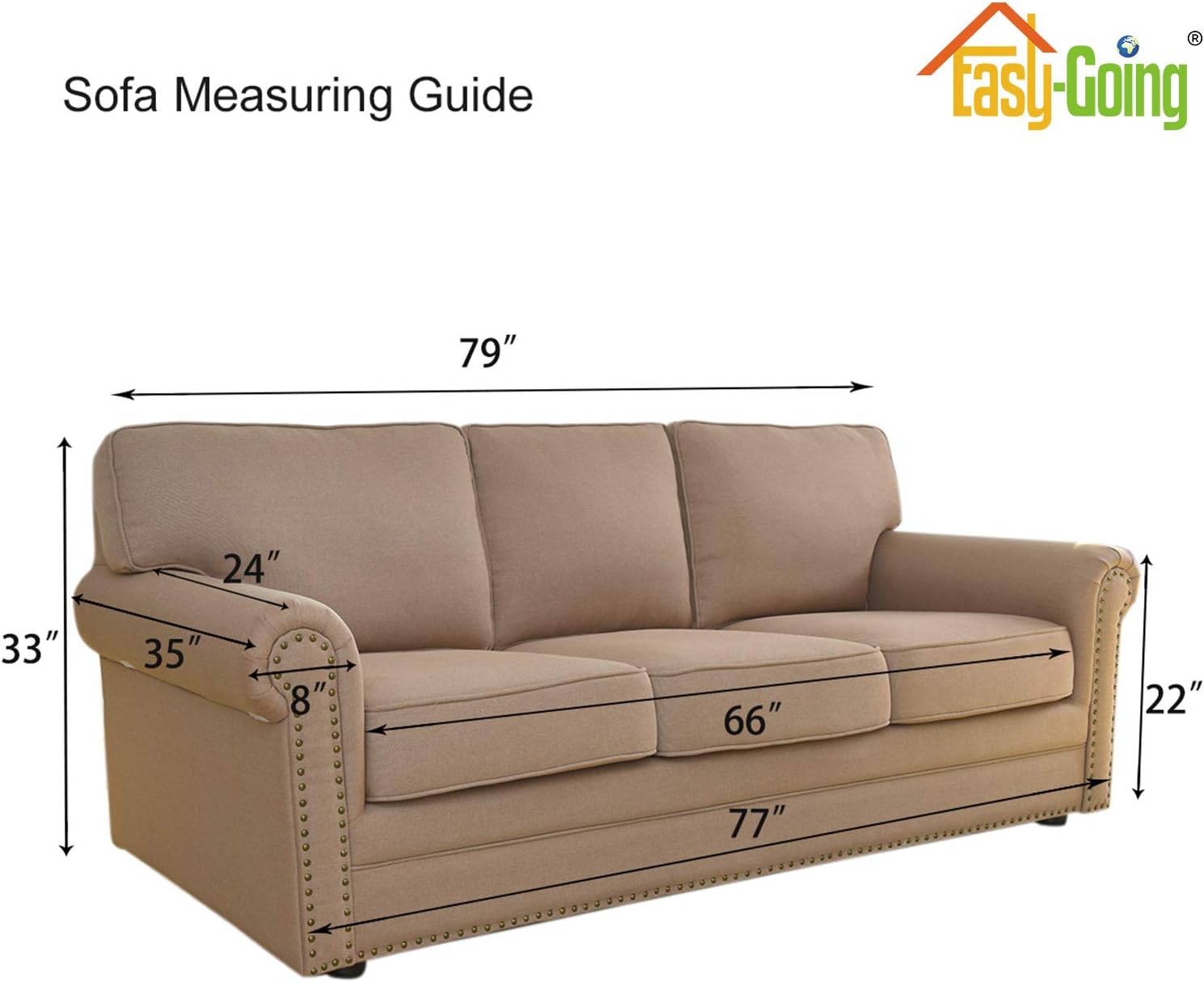 Easy-Going Stretch Sofa Slipcover 1-Piece Couch Sofa Cover Furniture Protector Soft with Elastic Bottom for Kids, Spandex Jacquard Fabric Small Checks(Sofa,Dark Gray): Kitchen & Dining