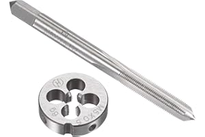 uxcell M5 x 0.5mm Metric Tap and Die Set, Machine Thread Screw Tap with Round Threading Die, Tap & Die Kit for Nut Screw Bolt