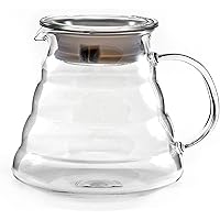 Hiware 600ml Coffee Server, Standard Glass Coffee Carafe, Coffee Pot, Clear