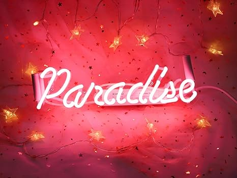 Cool Decorative Signs Pink Paradise Real Glass Neon Light Sign