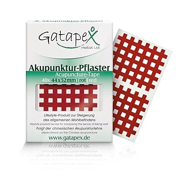 Gatapex Akupunkturpflaster in Gitterform 40 Stück - Gittertape 44 x 52 mm Rot