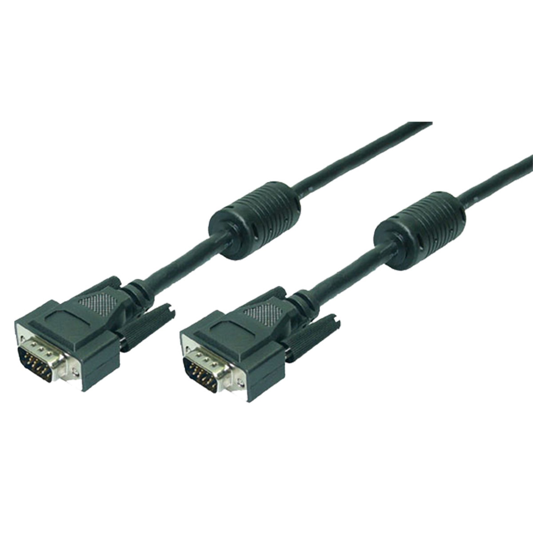 LogiLink CV0018 Double Shielded 15-Pin Male to Male VGA Monitor Cable, 20 Meter Length, Black, 20 Meter Length