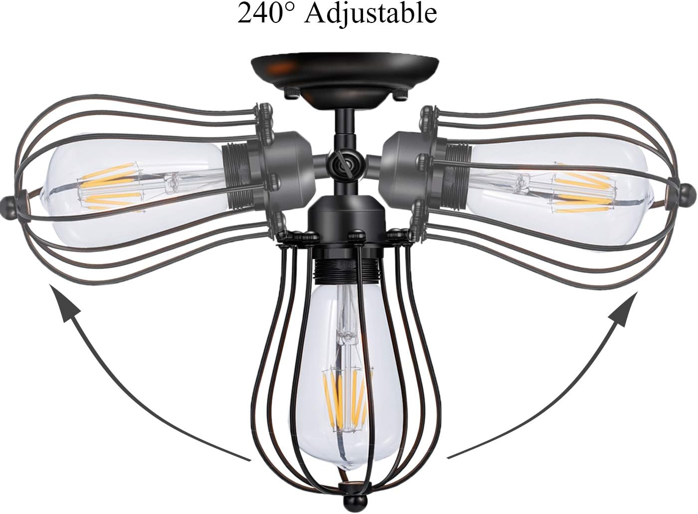 Wire Cage Wall Sconce Licperron Adjustable Industrial Wall Sconce 2 Pack Vintage Style Bedroom Garage Porch Mirror - - 