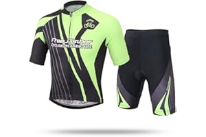 FREE FISHER Cycling Jersey Kids,Short Sleeve Cartoon Road Mountain Bike Jersey Set/Top/Short