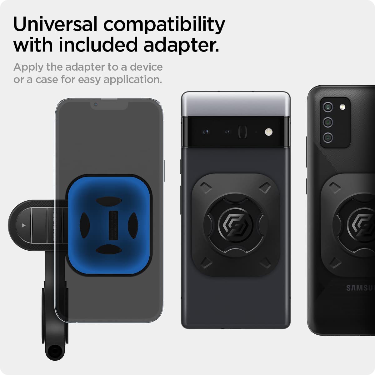 Spigen Life Gearlock Bike Phone Mount/Bike Phone Holder with Universal Adapter for Motorcycle, Classic, Electric, Scooter and Mountain Bike - Compatible with Most Phones