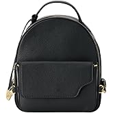 DANEAULT The Rebecca Conversion Mini Backpack – Convertible Leather Bag with Removable Front Pocket – Travel, Work & Everyday Use – Compact and Stylish – Women's Backpack - Black