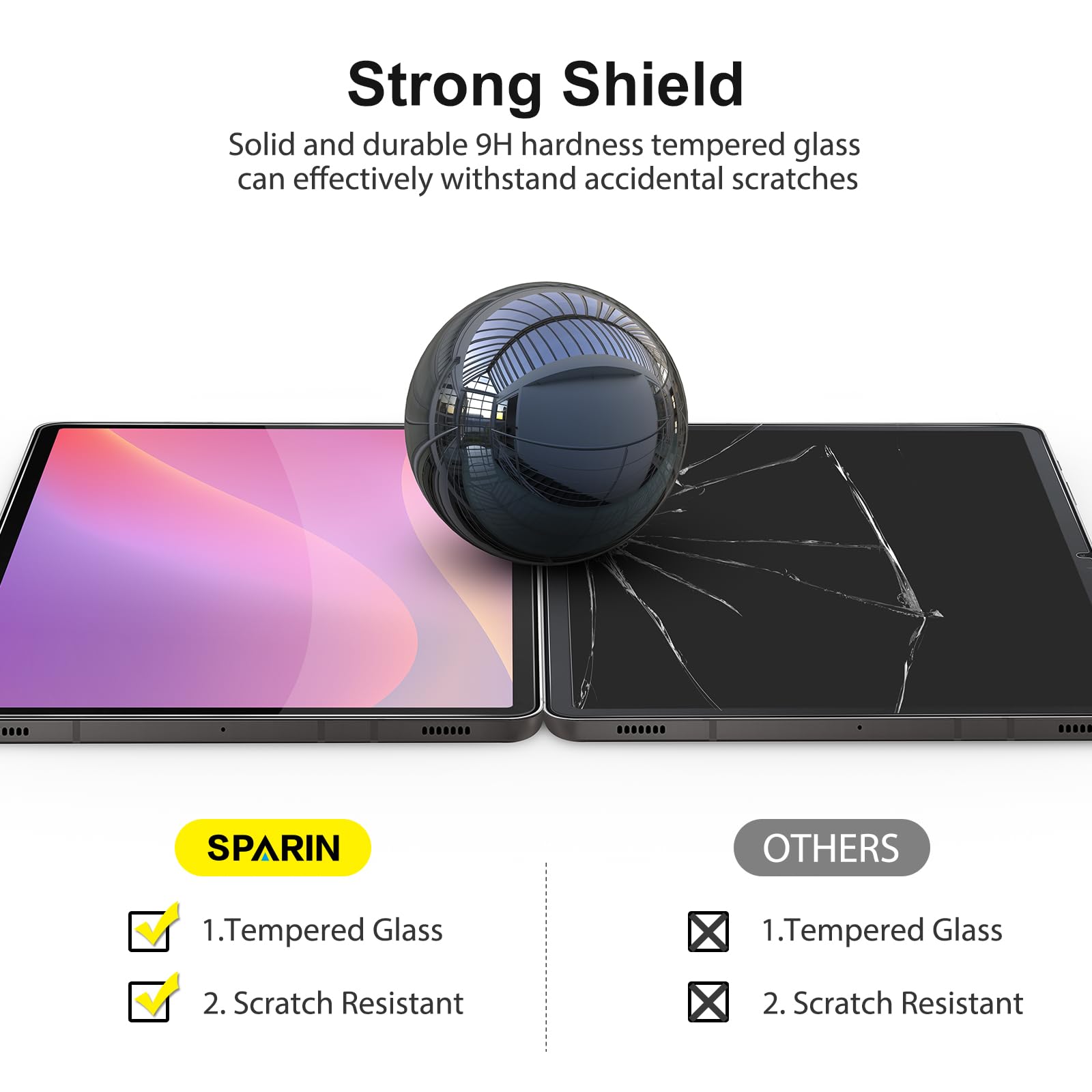 SPARIN 2 Pack Screen Protector for Samsung Galaxy Tab S10 Lite/S10 FE/S9 FE 5G 10.9 inch & Galaxy Tab S9 11 inch, with Easy Installation Frame, 9H Tempered Glass Case Friendly/S Pen Compatible