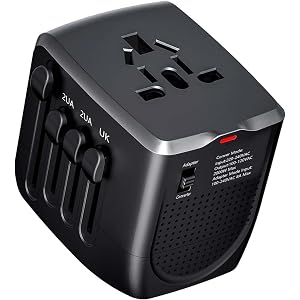International Travel Adapter Voltage Converter to Step Down 230V to 120V for Hair straighteners, laptops, Cell Phones, Power