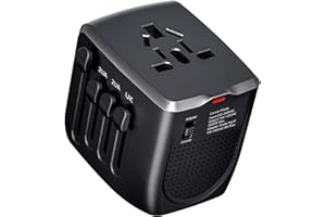 WAUDM International Travel Adapter Voltage Converter to Step Down 230V to 120V for Hair straighteners, laptops, Cell Phones, Power converters from USA to UK, Europe, Australia Over 200