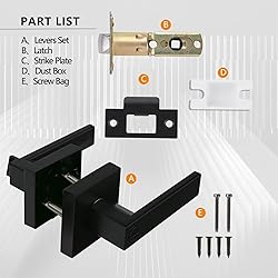 NEWBANG Solid Door Lever Handle Matte Black Finish