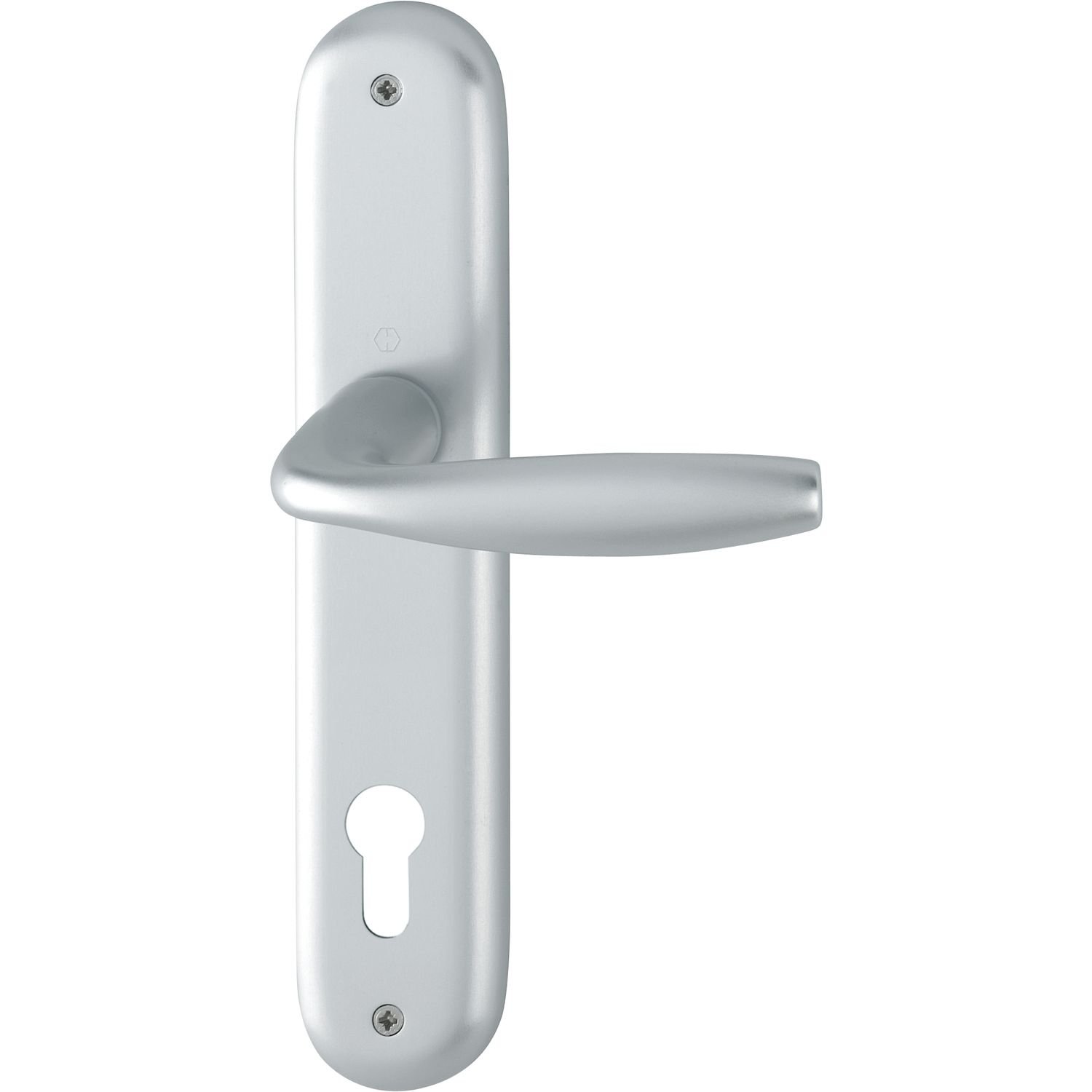 HOPPE New York Door Handle Set on Plate PZ 88, Door Thickness 35-45, VK 8/8.5 Anodised Silver