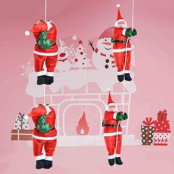 Amazon Co Jp ロマンチックな雰囲気を演出するクリスマス デコレーション40cmロープクライミングサンタクロースショッピングモールウィンドウペンダント子供向けイースターデコレーション誕生日サプライズクリスマス ハロウィーン パーティー バレンタインデー 新年 休日