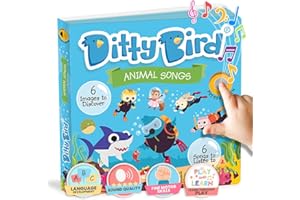 Ditty Bird Animal Songs Book for Toddlers – Interactive Sound Book with Baby Shark & More | Musical Board Book for 1-3 Year Olds | Fun, Realistic Animal Sounds | Sturdy Sensory Book for Baby