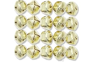 WELANGBN Jingle Bells, Christmas Bells, 20mm Craft Bells Bulk DIY Bells for Home Decoration, 20 Pcs (Gold)