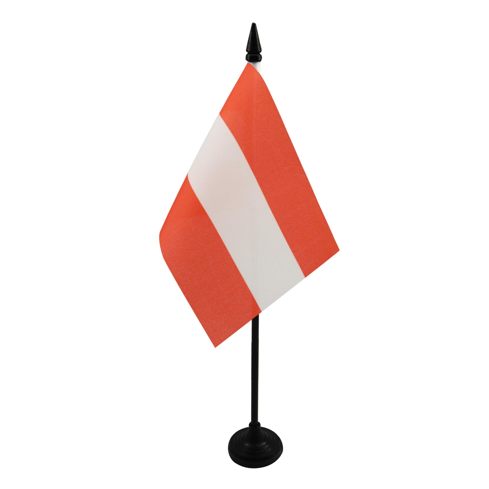AZ FLAG - Austria Table Flag 4'' x 6'' - Austrian Office Mini Banner 100% Polyester 15 x 10 cm - Mini Desk Flag with 10'' Pole and Black Plastic Base