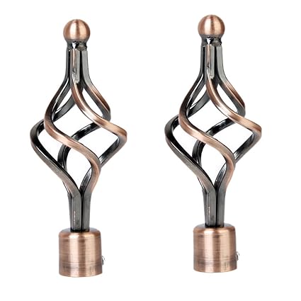 2pcs Twist Bird Cage Curtain Pole Rod Finials Ends 20 22mm Red